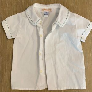 Anavini size 18m baby boy white button down shirt